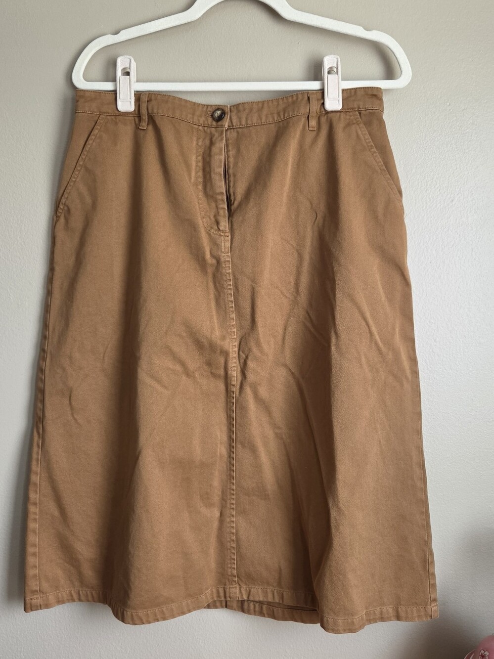 Orvis A-Line 100% Cotton Skirt in Caramel Brown